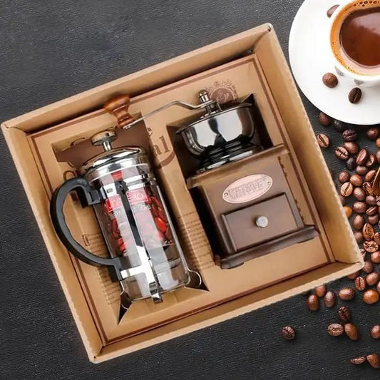 French Coffee Kit - French Press & Coffee Grinder Set