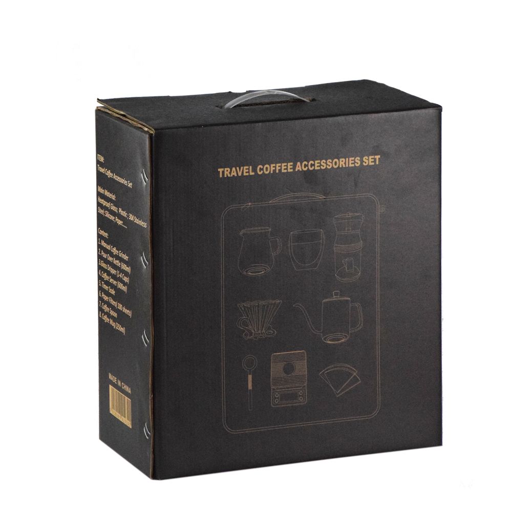 Pour Over Coffee Set | 8-Piece Outdoor Travel Coffee Kit with Suitcase & Gift Box
