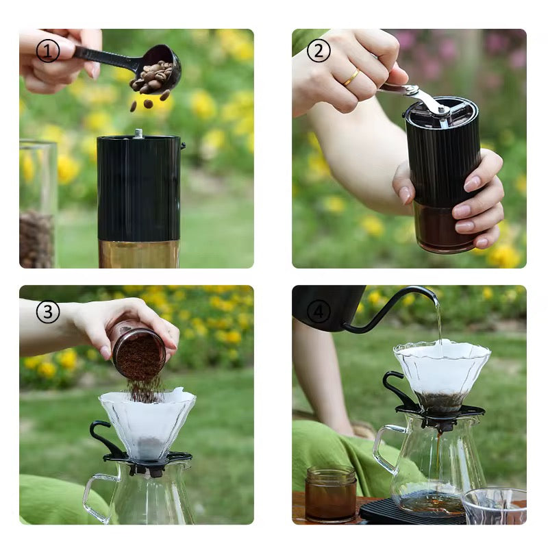 Pour Over Coffee Set | 8-Piece Outdoor Travel Coffee Kit with Suitcase & Gift Box