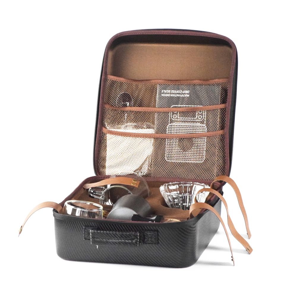 Pour Over Coffee Set | 8-Piece Outdoor Travel Coffee Kit with Suitcase & Gift Box