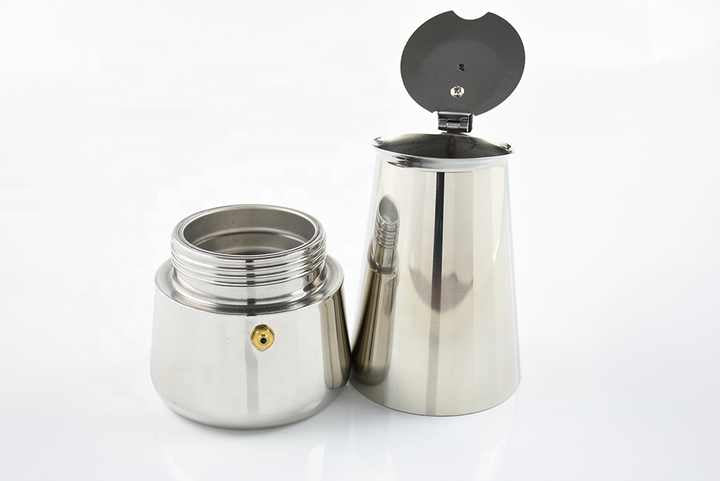 Stainless Steel Moka Pot 3 Cup - Large Size Moka Coffee Pot 3 Cups
