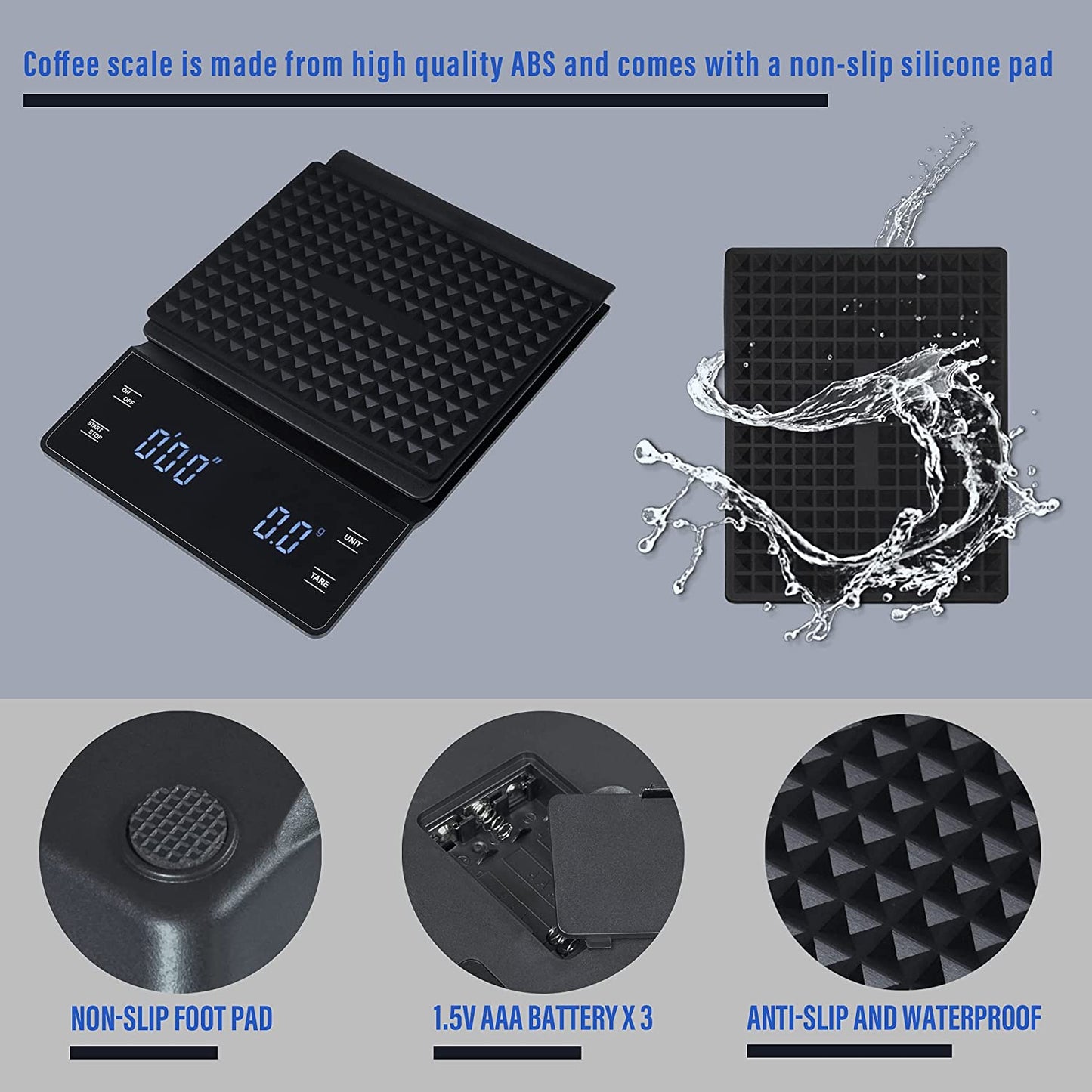 Waterproof Silicone Pad included - Anti-skid Silicon Pad included