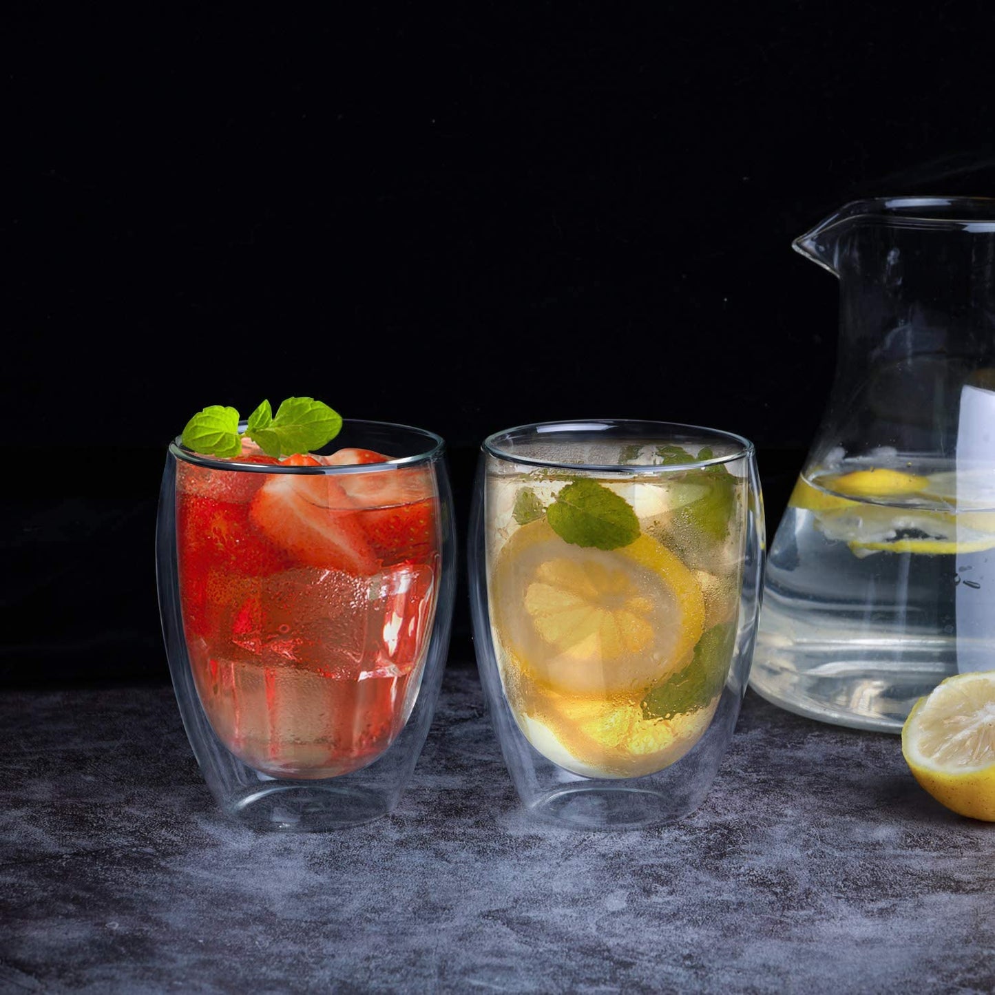 Small Double Walled Borosilicate Glass Mug Without Handle - Not Handled but Insulated Mug