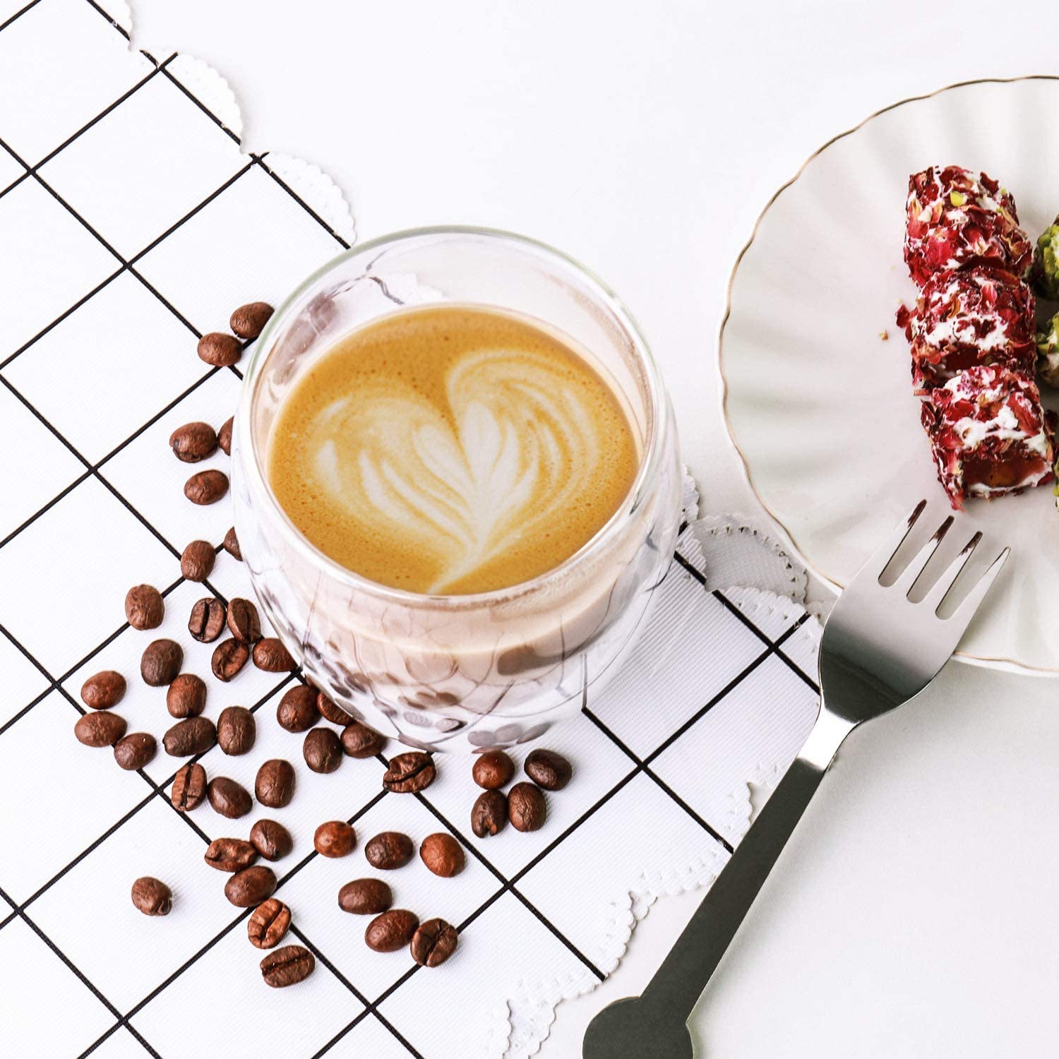 Not Handled Double Glass Insulated Mug - Small Borosilicate Glass Mug Without Handle