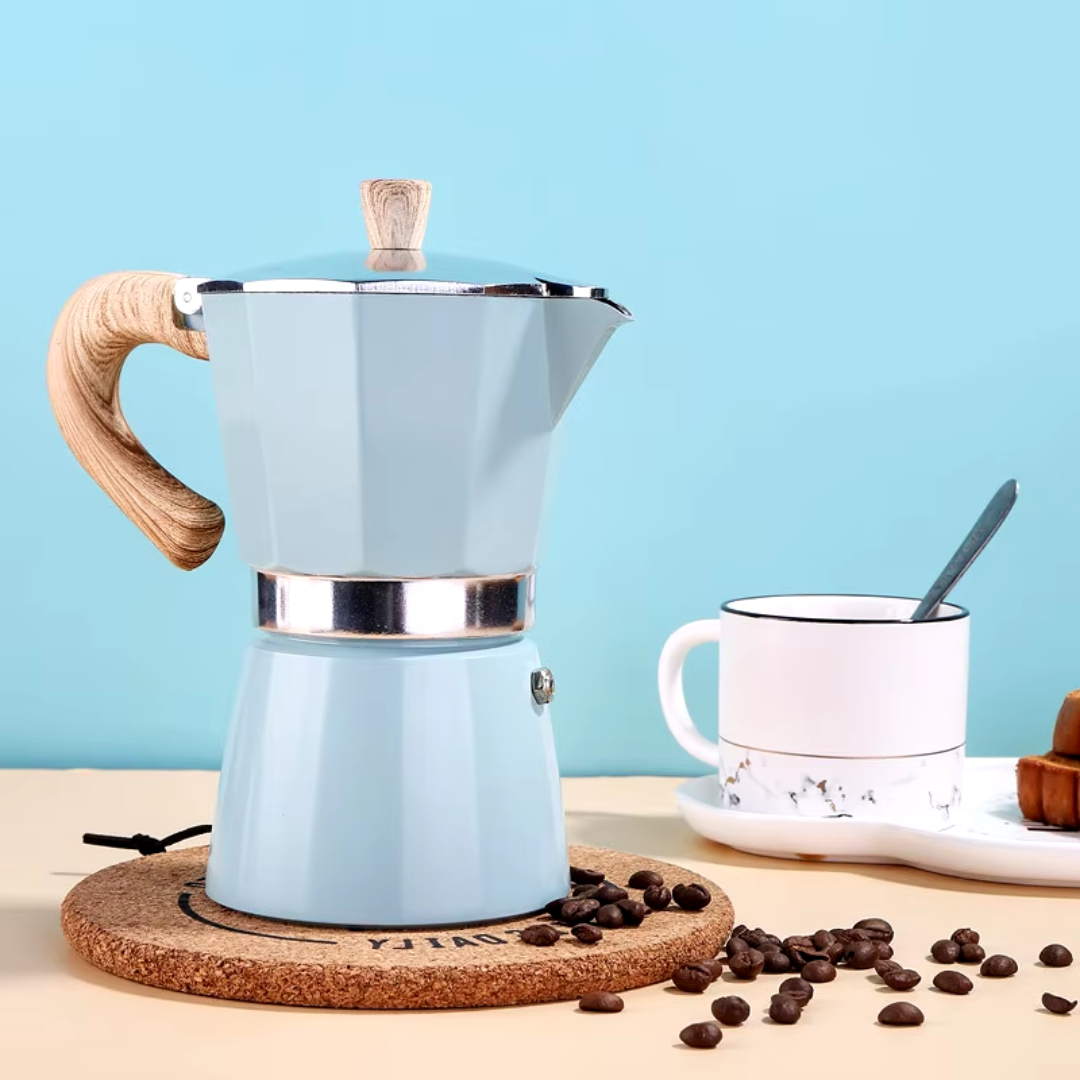 Aluminium Moka Pot - Moka Pot With Wooden Handle