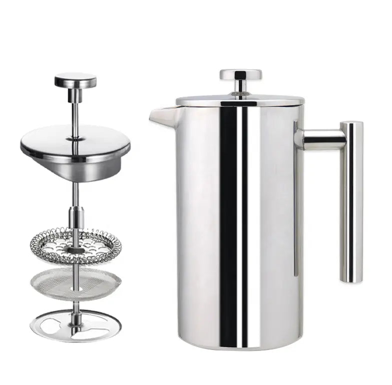 Double Wall Stainless Steel French Press Coffee Maker - 350 ml