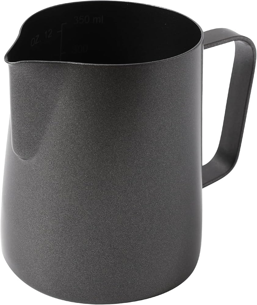 Milk Frothing Pitcher without Spoon - Stainless Steel Froth Cup for Latte Art