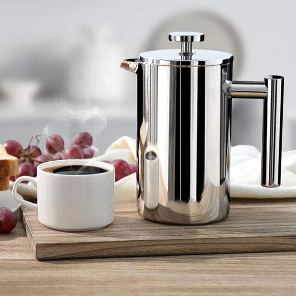 Small Double Wall Stainless Steel French Press Coffee Maker – GOOD
