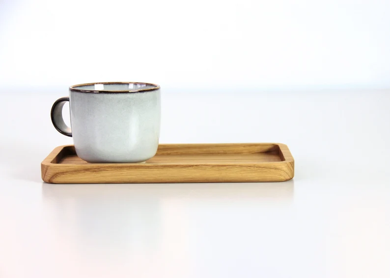 Serving Platter Wooden Tray - Kerosene Wood Coffee Serving Tray